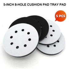 5pcs 5 Inch 8-Hole Soft Sponge Interface Pad Sanding Pad Hook&Loop Sanding Discs