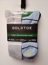 Gold Toe Mens Crew Multicolor Socks Pack of 6 Moisture Wicking