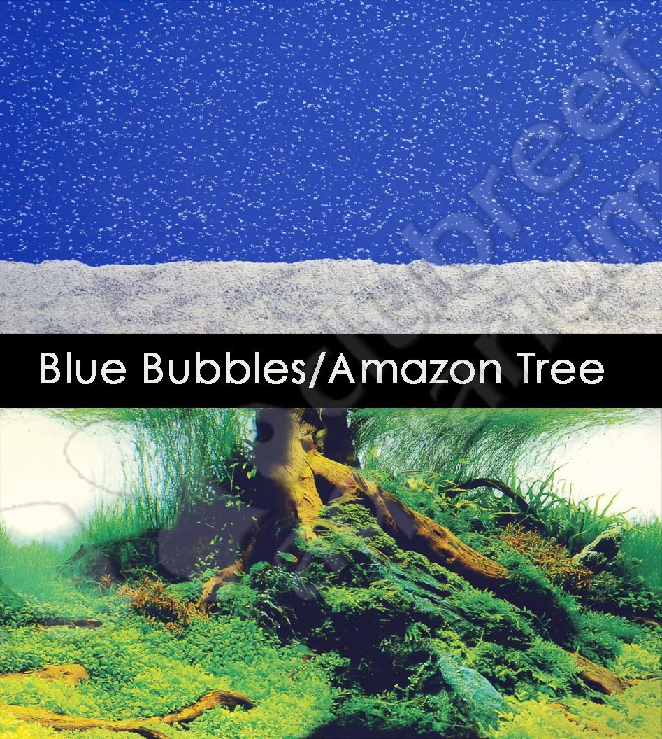 Blue Bubbles Sand/Amazon Tree 24" Aquarium Background