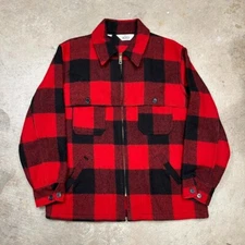 Vintage 80s Woolrich Buffalo Plaid Red flannel jacket talon zipper