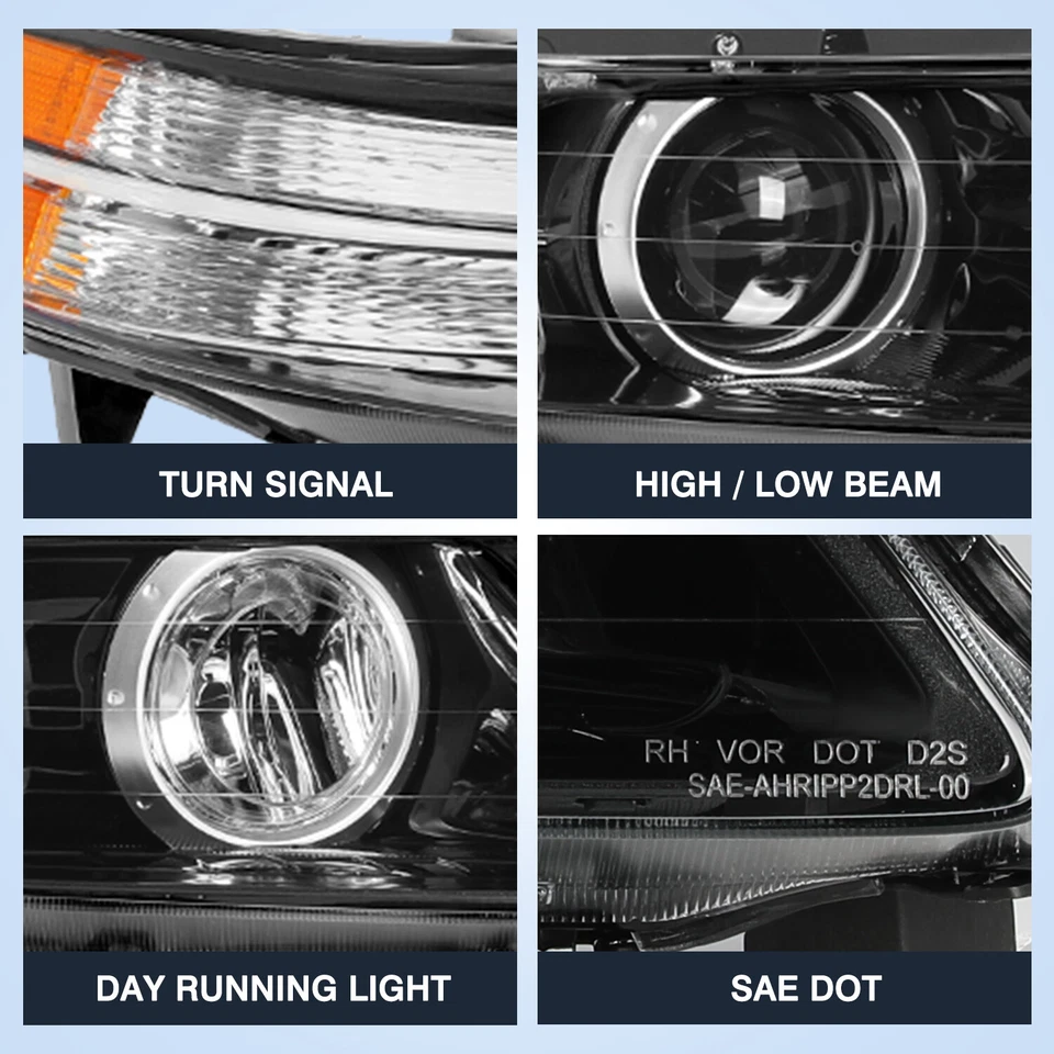 For 2004-2008 Acura TL Type-S Model HID Xenon Headlights Assembly Pair 04-08 - Image 2 of 4