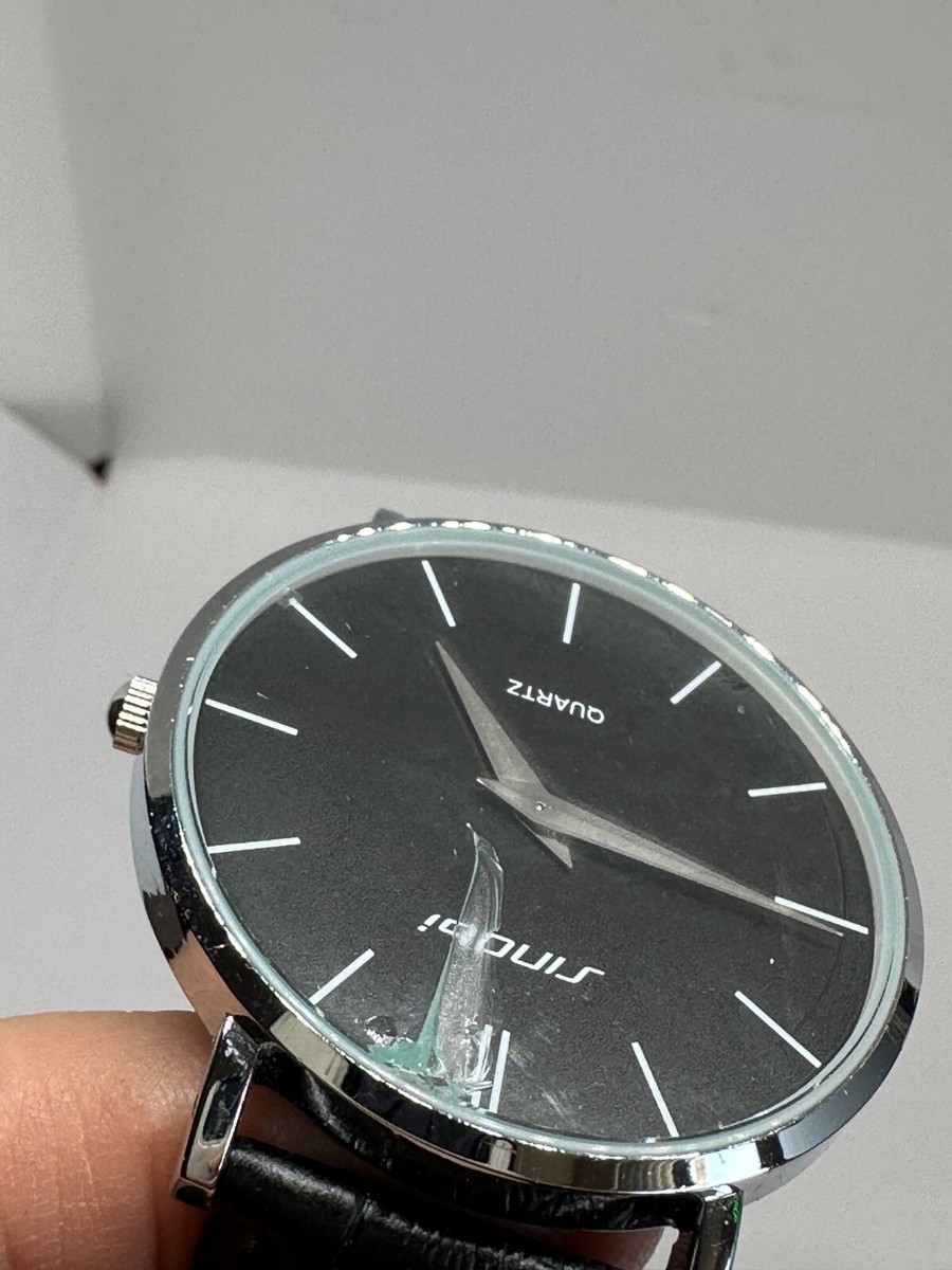 silver black sinobi watch sb9140g crack in the glass | eBay