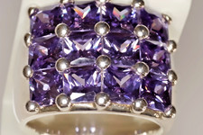 Thomas Sabo Vintage Ring silber viereck Mosaik mit lila Amythysten,TR13332,Gr.56