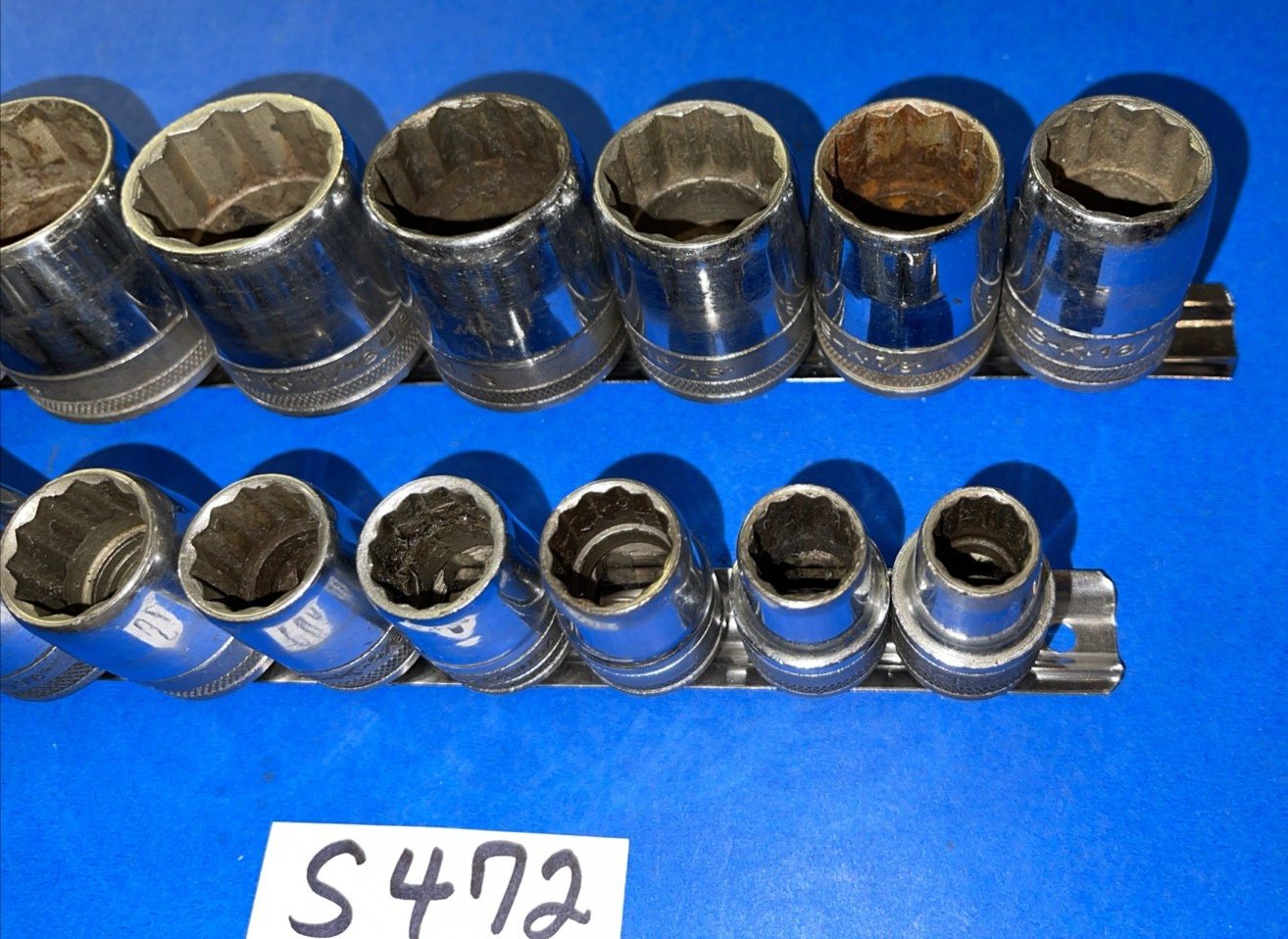 S-K TOOLS VINTAGE 15 PIECE 1/2 DRIVE SAE. SHORT SOCKET SET 7/16- 1-1/4 ...