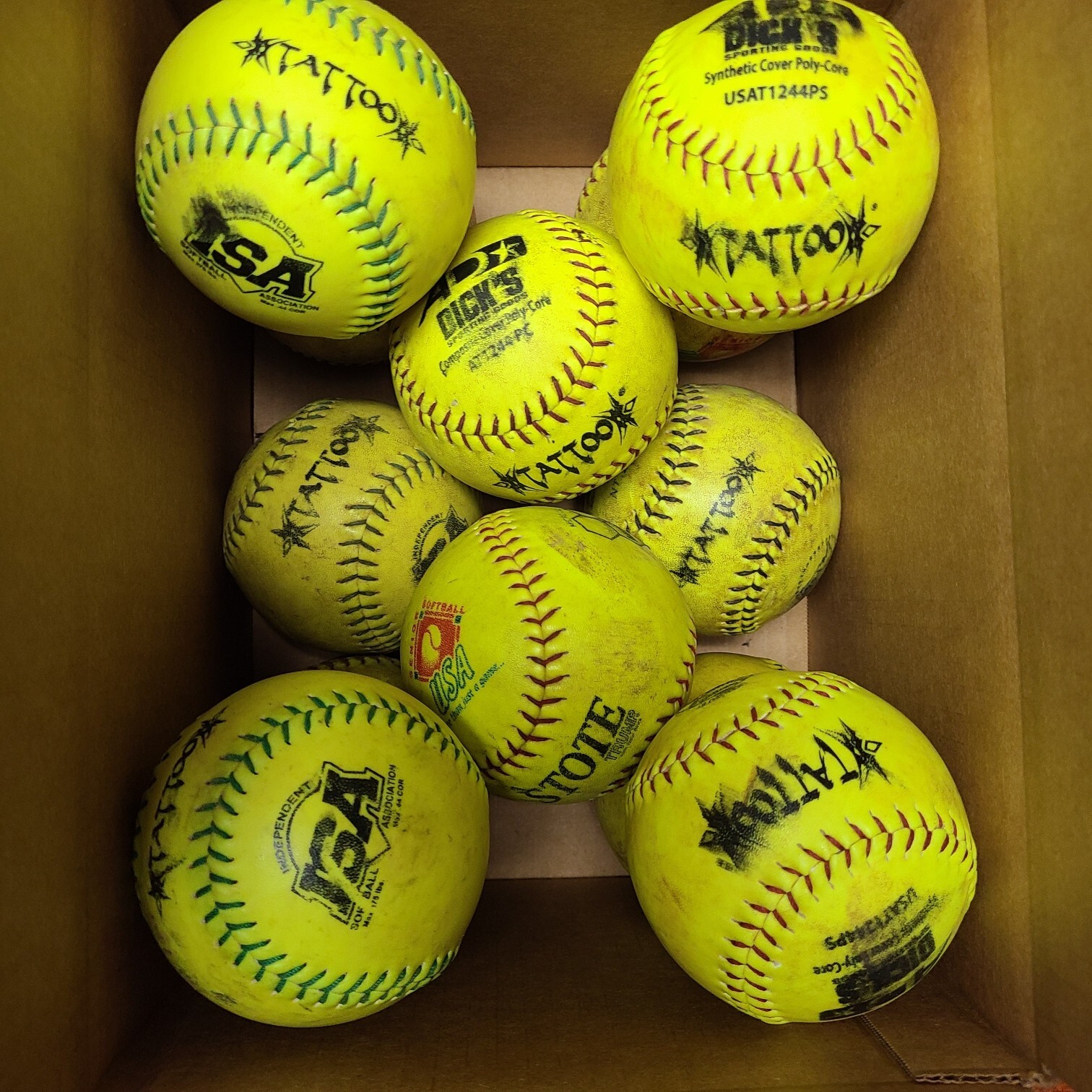 1 Dozen Used 44/375 BP Softballs eBay