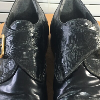 Marco Vicci Mens Loafers Size 10M Black Leather Buckle  display picture 2