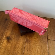 Yoobi Tray Pencil Case Coral/Leaf Design Expandable Once Unzipped