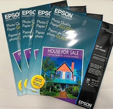 Epson Photo Quality Paper Glossy Inkjet 8.5"x11" 20 Sheets S041124 FREE SHIPPING