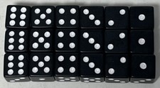  18 Black Six Sided Dice