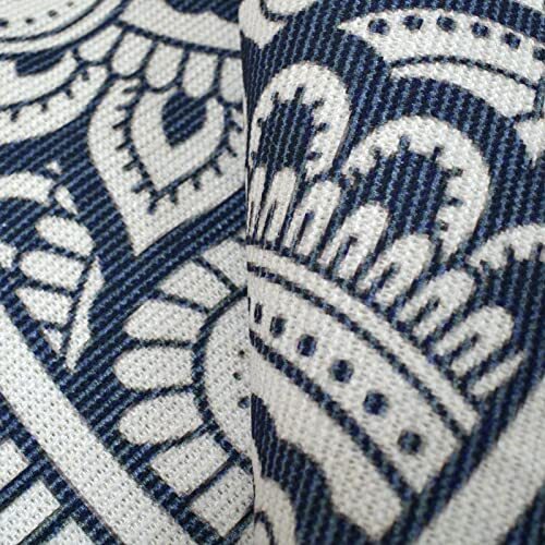 Round Rug Blue Boho Farmhouse Rug Circle Bohemian Play Rug Floral 4Ft Paisley - Picture 8 of 8