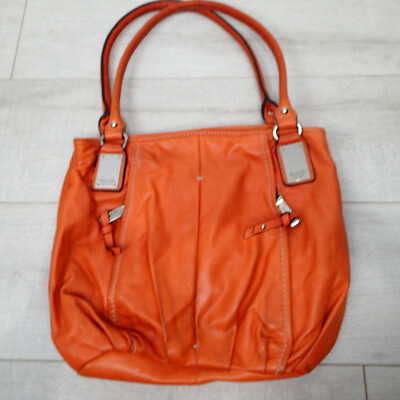 TIGNANELLO Orange Leather Shoulder Handbag Purse