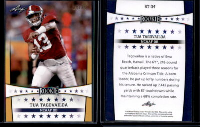 2020 Leaf Rookie Tua Tungovailoa Card #ST-04  /25 Rookie RC