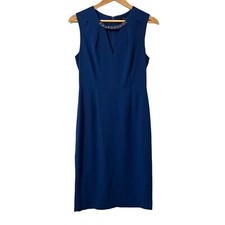 BCBGMaxazria Blue Sheath Dress Samantha Rhinestones Cocktail Womens Size 8 NWT
