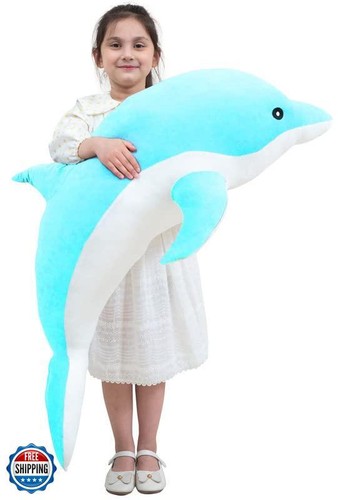 Kekeso Giant Dolphin Plush Toy, Soft Whale Hugging Pillow Stuffed Dolphin Pil