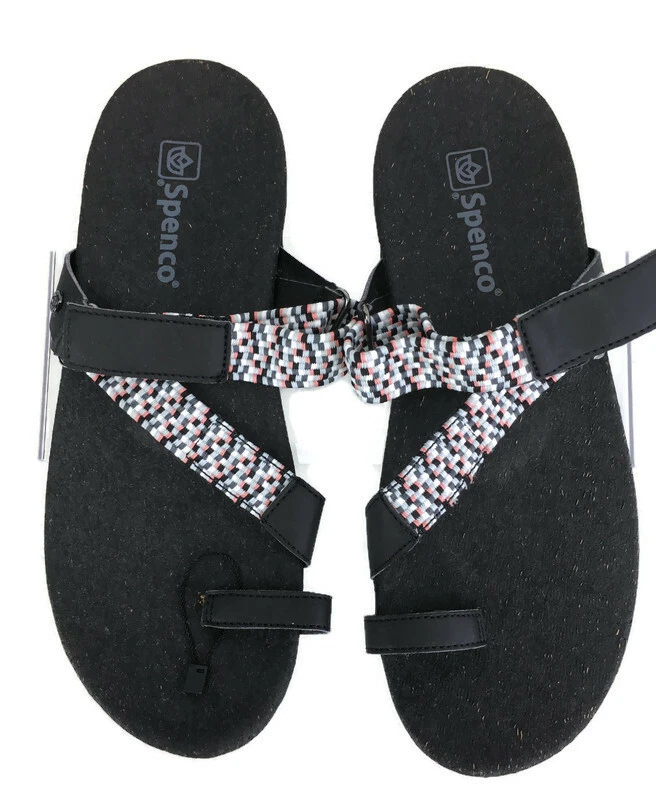 Sandalias negras Spenco Island Slide para mujer 9,5 puntera anillo lazo zapato cómodo sin cordones Foto 2 de 4