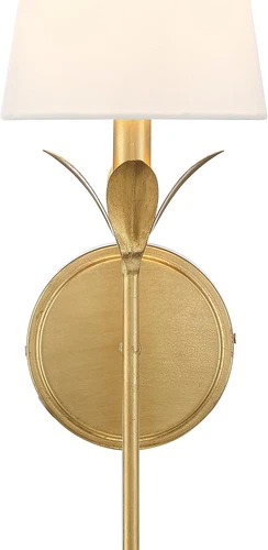 Elegant Antique Gold 1-Light Wall Sconce - Broche Design - Picture 9 of 11