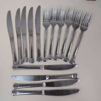 Cambridge Codie Stainless Flatware Lot 15 Pc 6 Forks 9 Knives Replacement Set 