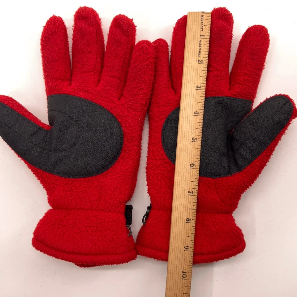 Guante de invierno Lands' End para mujer L rojo polar negro palma hecho en Filipinas Foto 4 de 4