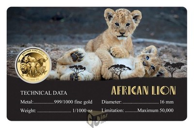 African Lion - Africa's Big Five 1/1000 Oz 999 Gold Medal | eBay