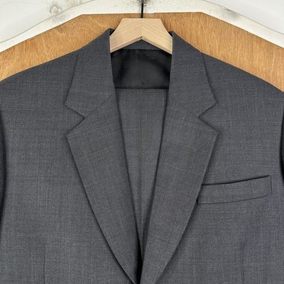 Bespoke Suit Mens 44S Gray Glen Check 2 Button Wool Pants 38x28 Pleated Front