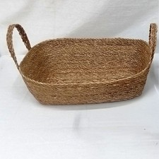 Natural Seagrass Round Rectangular Basket - Large