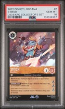 2022 DISNEY LORCANA PROMO D23 EXPO COLLECTOR'S SET 2 STITCH - ROCK STAR PSA 10