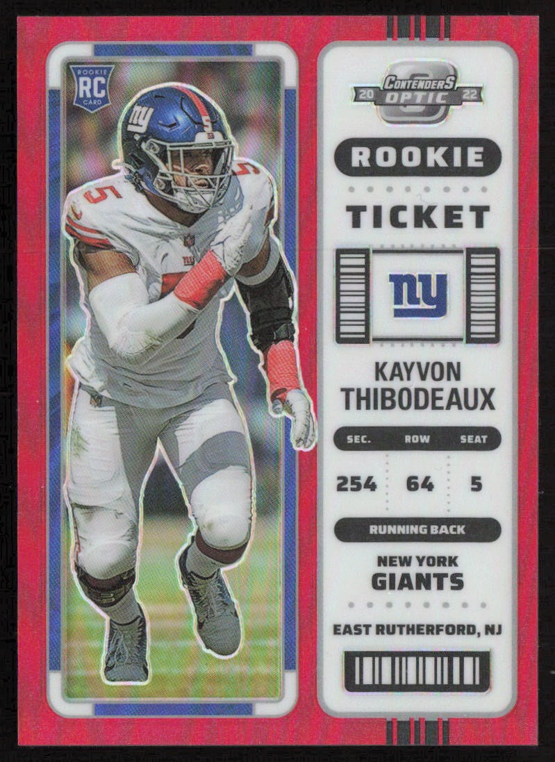 2022 Panini Contenders Optic Red #/175 Kayvon Thibodeaux #74 Rookie Giants