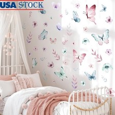 Vibrant Butterfly Wall Decals Kids Room Nursery Decor Easy Peel Stick New