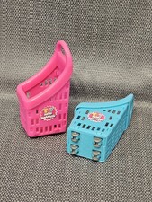 2 SHOPPING BASKETS WITH WHEELS FOR MINIATURE SCENE