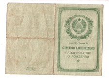 10944- Geburtsurkunde / Gimimo Liudijimas Lietuvos TSR 1959