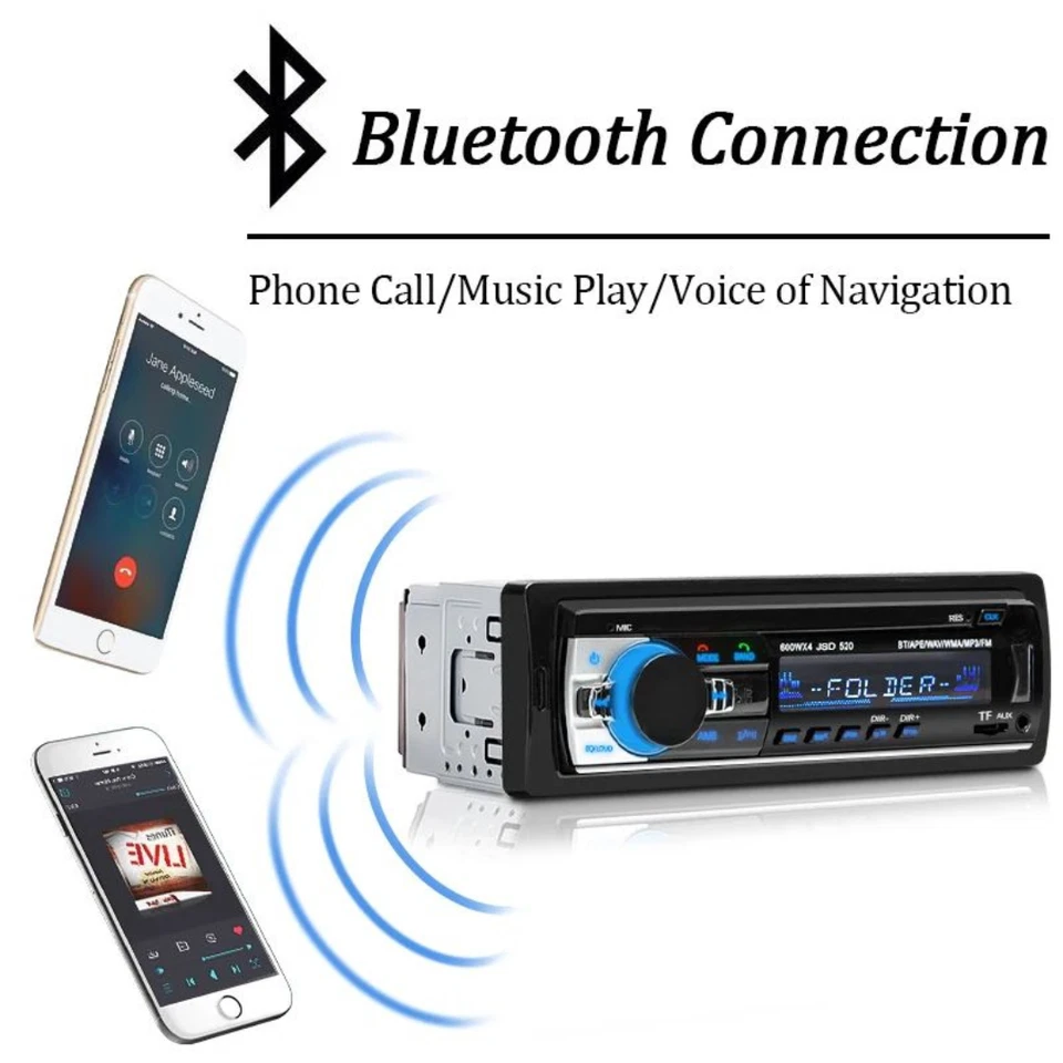 Autoradio Bluetooth 1DIN Stereo Auto 65Wx4 | MP3 USB SD AUX FM Radio | Display L - Immagine 3 di 4