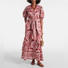 Farm Rio Off White Tropical Cameo Paisley Maxi Dress Size M