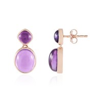 Cavill Silberohrringe 925 Amethyst 6,36Ct RoséVergoldet Oval Tropfen