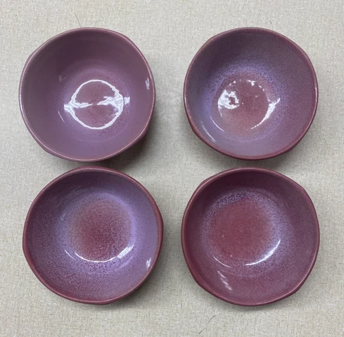 Frankoma Pottery Medium Size Red Bud Bowls - set of 4