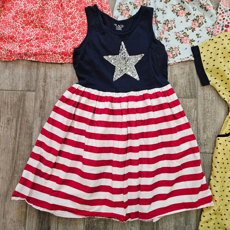 Gap Kids 女孩连衣裙 10 码 6 件装混合品牌休闲花边花卉夏季 — 第 2/4 张图片