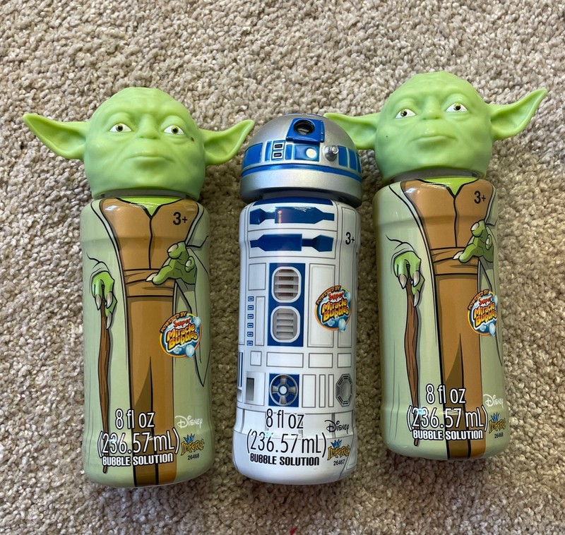 Disney Star Wars R2D2 Yoda Collector 8 oz Super Miracle Bubbles Solution Sealed