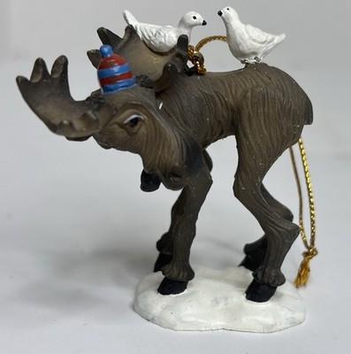 Vtg 12 Days Of Christmas 2 Turtle Doves Ornament Big Sky Carvers Mountain Mooses