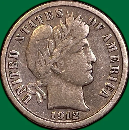 1912-D Barber Dime Very Fine VF Coin #36003