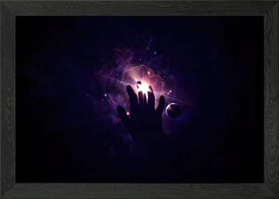 Hand im Weltraum erreichen Gerahmtes Wandbild Poster Leinwanddruck Bild