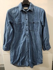 Madewell Dress Womens S Blue Denim Shirt Popover Collar Long Sleeve Cotton Pkts