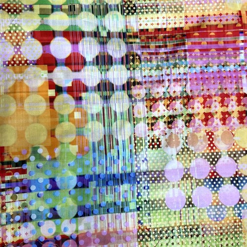 P&B Textiles Mod Plaid 100% Cotton Fabric Rainbow Multicolor 108"x166" 4.6 yd