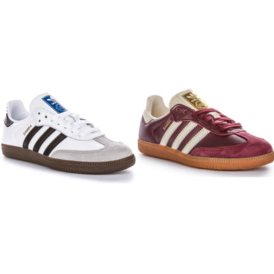 Adidas Samba OG Schnürschuhe Retro Leder Damen Sportschuhe in weinrot UK 3   8