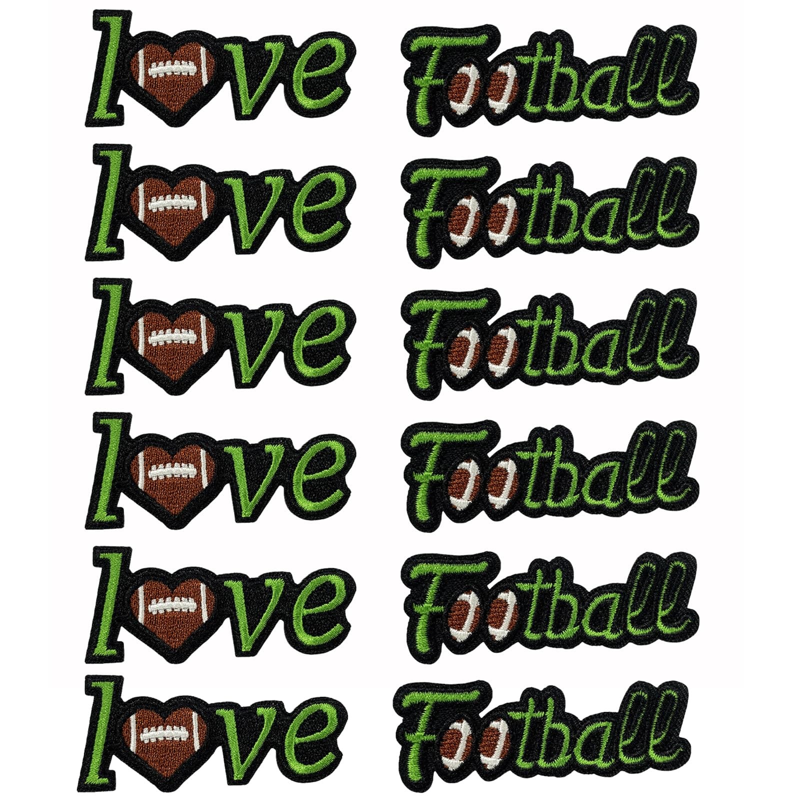 12 Pcs Football Iron On Patches, Sports Letter Patches for Clothes, Jeans, Ja...