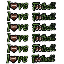 12 Pcs Football Iron On Patches, Sports Letter Patches for Clothes, Jeans, Ja...