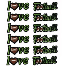 12 Pcs Football Iron On Patches, Sports Letter Patches for Clothes, Jeans, Ja...