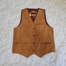 Don't Stop Classics Genuine Suede Leather Vest Brown Western Cowboy Boho
