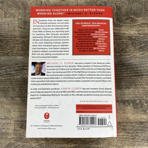 Working Together by Michael D Eisner/Aaron Cohen 2012 PB Edition -Very Good - Picture 6 of 6