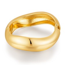 Gold Chunky Bangle Bracelets For Women Trendy Irregular Open Cuff Bangles Thick