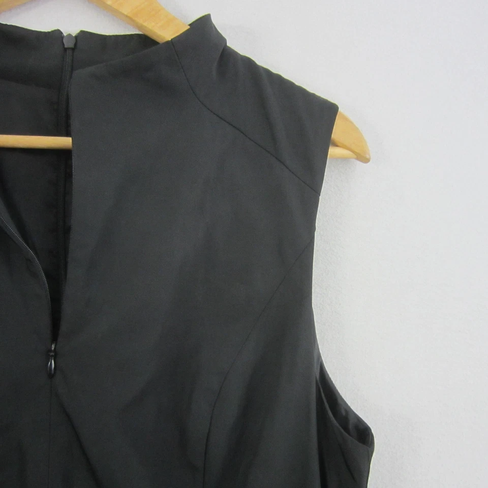 Cue Dress Womens 14 Black Sheath Sleeveless Satin Stretch Work Event Career - image 3 of 4