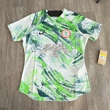 Nike Nigeria National Football Team Soccer Jersey White Green Womens S SU23 Ht